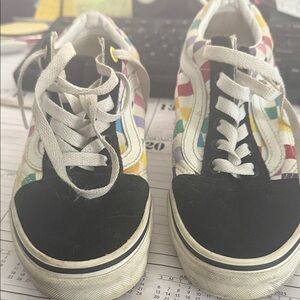Vans Kids Sneakers with Multicolor Checkered Pattern